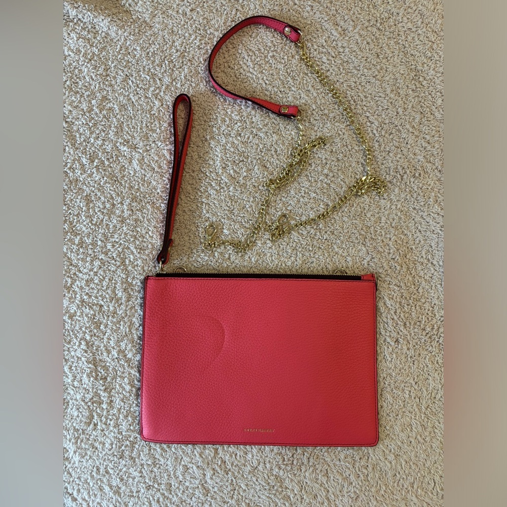 New Strathberry leather pink clutch